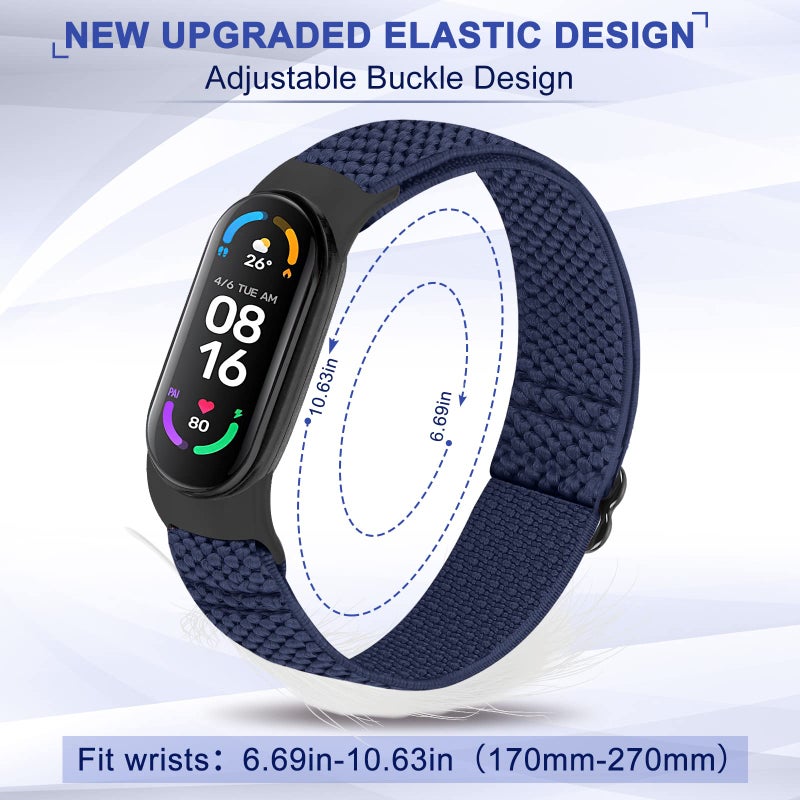 سوار معصم رياضي بديل قابل للتعديل من النايلون من Tumpcez Solo Loop متوافق مع أساور Xiaomi Mi Band 7 و6 و5 و4 و3/Amazfit Band 5، مناسب للرجال والنساء - Image 4